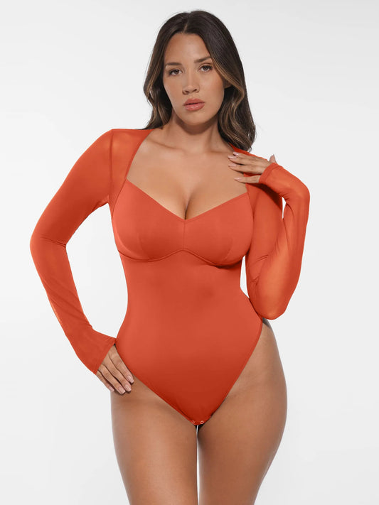 Chic Mesh V-Neck Bodysuit